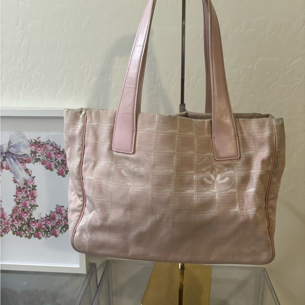 CHANEL Pink Tote with Quilted Texture and Leather Material